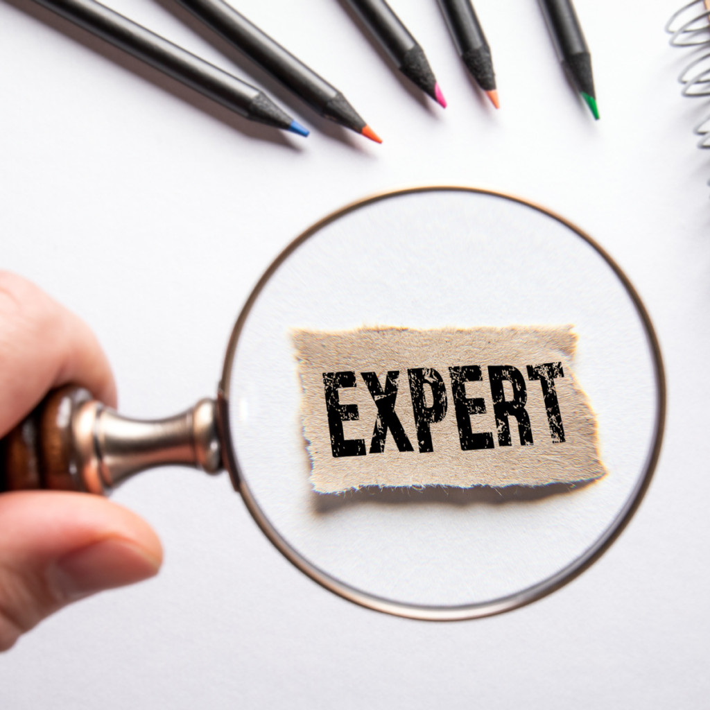 Lupa sobre a palavra 'EXPERT'